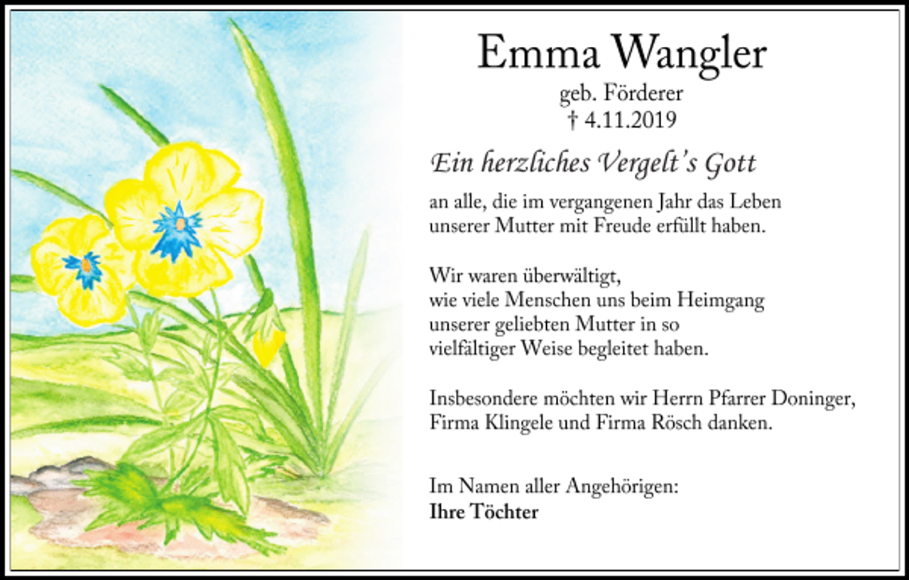 <p>Ein herzliches Vergelt’s Gott</p>