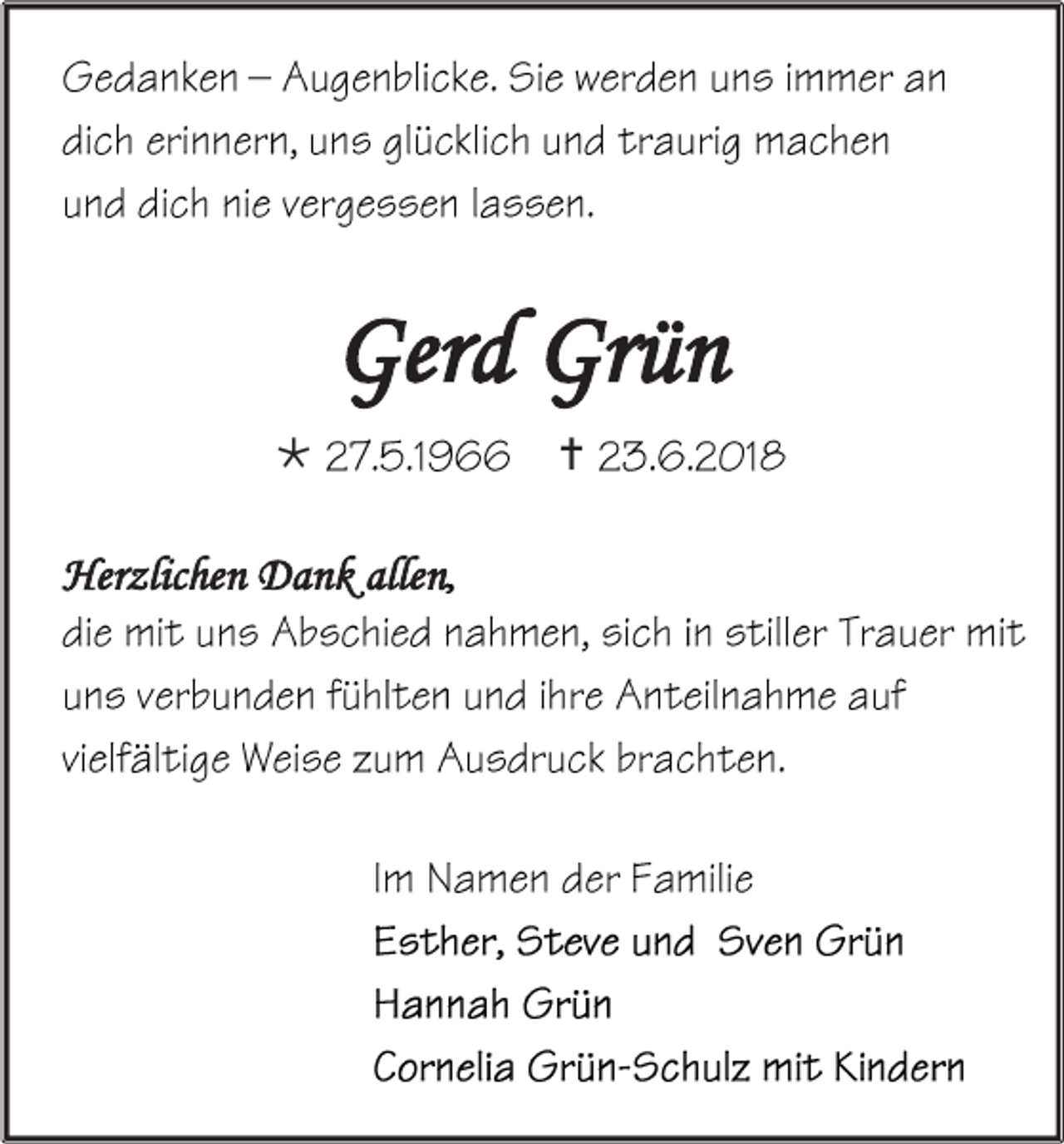 <p>Gerd Grün<br /></p><p>Herzlichen Dank allen</p><p></p>